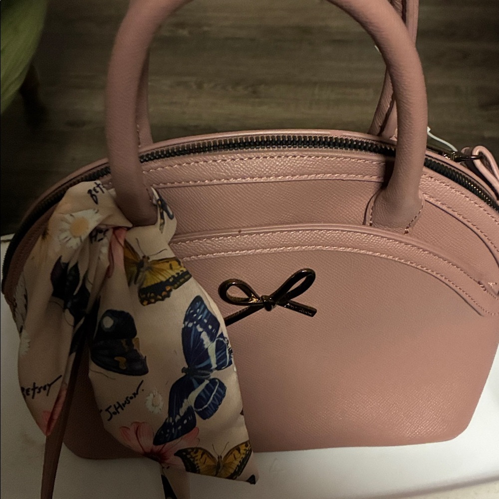 Betsey Johnson  Floral Interior Gray Bag